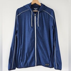 Rhone Jacket Mens Swift Knit Running Full Zip Hoody Long Sleeve Blue Sz M